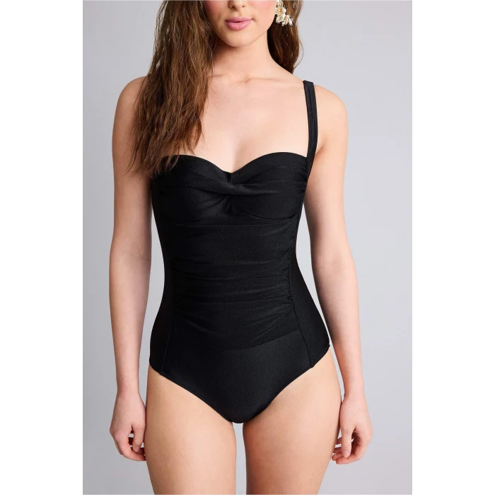 Defacto Z4657AZBK81 Siyah Regular Fit İnce Askılı Mayo