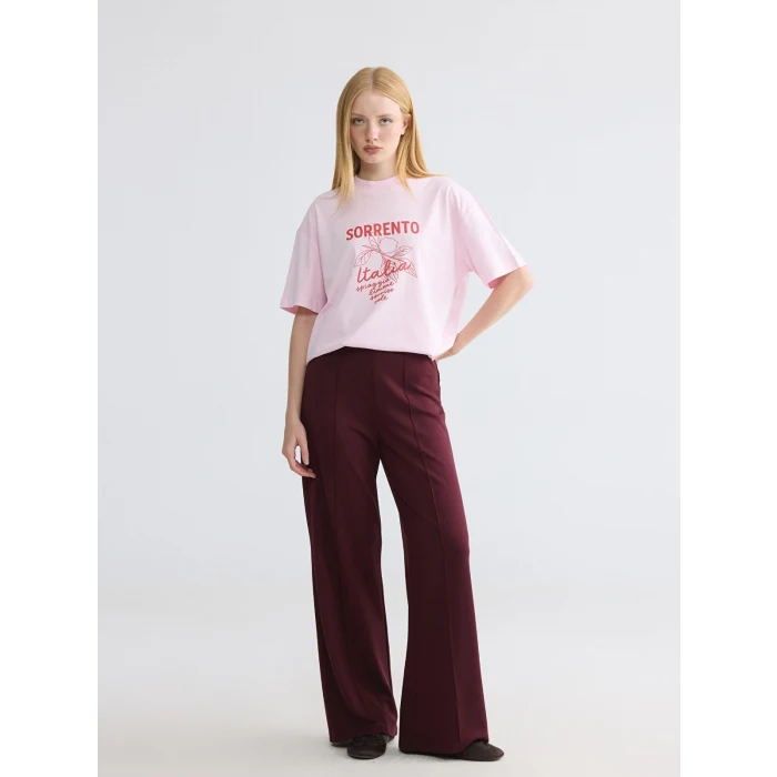 LCW Modest Mürdüm Beli Lastikli Soft Touch Kadın Eşofman Altı