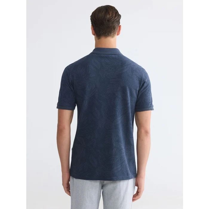 LCWAIKIKI Classic Lacivert Polo Yaka Desenli Pike Erkek Tişört