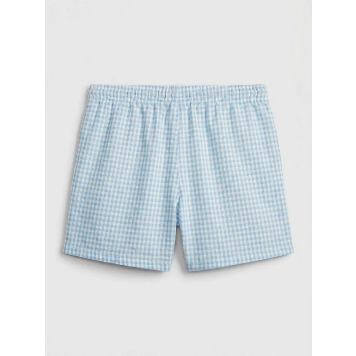 LCW DREAM Mavi Bisiklet Yaka Baskılı Kadın Şortlu Pijama Takımı