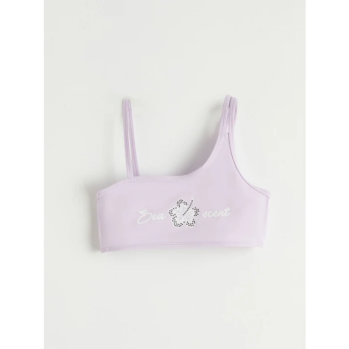 LCW Kids Lila Baskılı Kız Çocuk Etekli Bikini