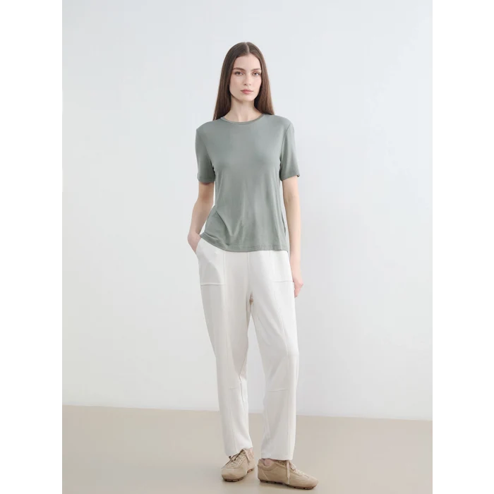 LCW Modest Bej Beli Lastikli Soft Touch Kadın Eşofman Altı