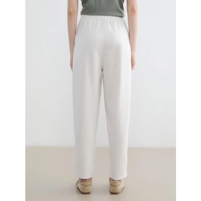 LCW Modest Bej Beli Lastikli Soft Touch Kadın Eşofman Altı