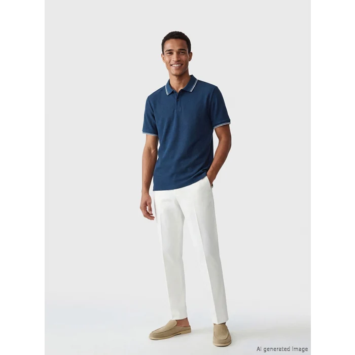 LCW Vision İndigo Polo Yaka Erkek Tişört