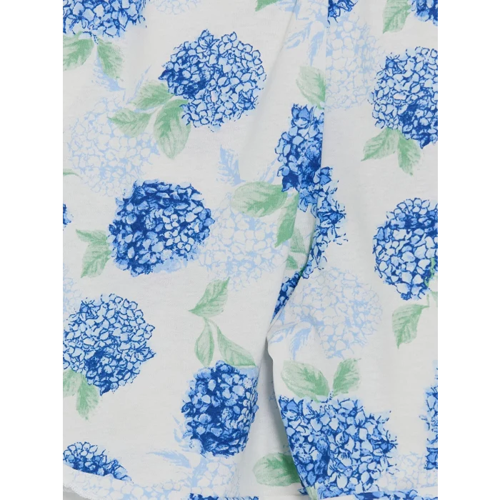 LCW DREAM Ekru Çiçekli Kadın Şortlu Pijama Takımı