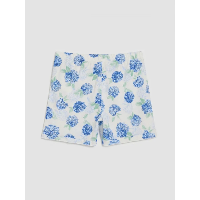 LCW DREAM Ekru Çiçekli Kadın Şortlu Pijama Takımı