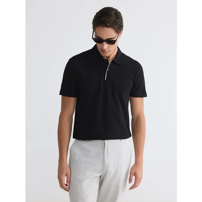 LCWAIKIKI Classic Siyah Polo Yaka Pike Erkek Tişört