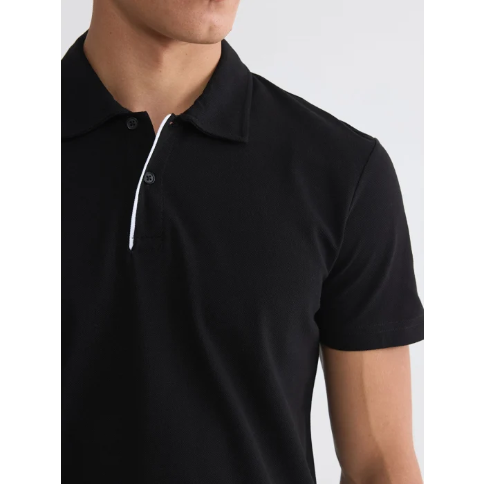LCWAIKIKI Classic Siyah Polo Yaka Pike Erkek Tişört