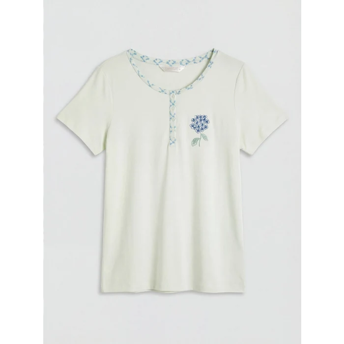 LCW DREAM Yeşil Çiçekli Kadın Pijama Takım