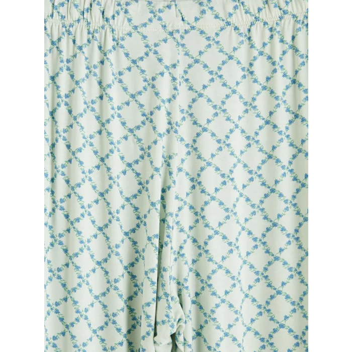 LCW DREAM Yeşil Çiçekli Kadın Pijama Takım