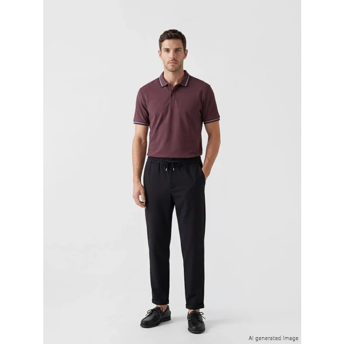 LCWAIKIKI Classic Mürdüm Polo Yaka Pike Erkek Tişört