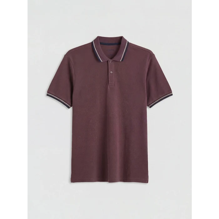 LCWAIKIKI Classic Mürdüm Polo Yaka Pike Erkek Tişört