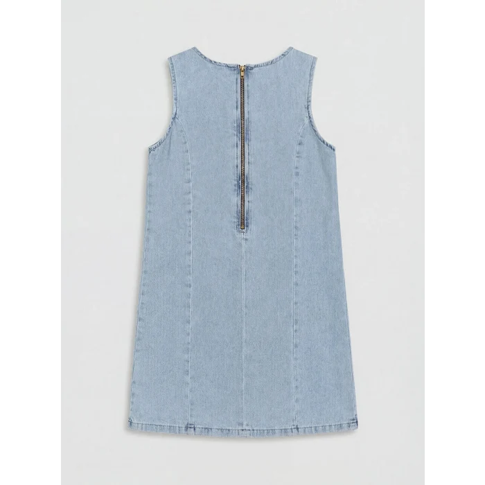 LCW Kids Mavi Taşlı Kız Çocuk Jean Elbise