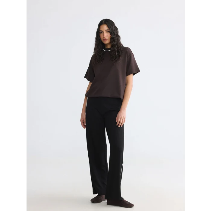 LCW Modest Siyah Şeritli Soft Touch Kadın Eşofman Altı