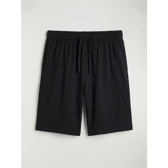 LC WAIKIKI Gri Bisiklet Yaka Teddy Baskılı Erkek Şortlu Pijama Takımı