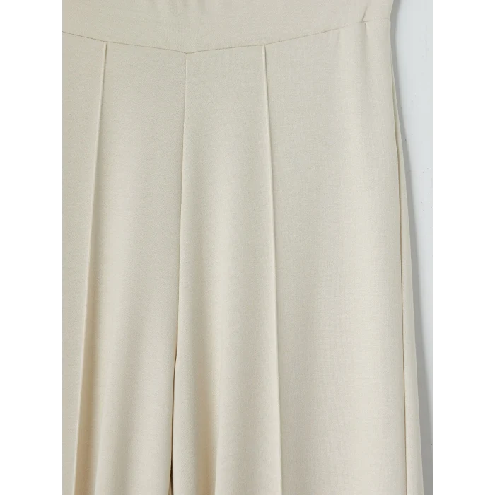 LCW Modest Bej Beli Lastikli Soft Touch Kadın Eşofman Altı