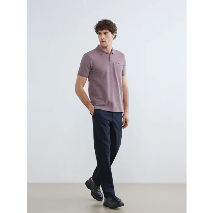 LCWAIKIKI Classic Pembe Polo Yaka Dokulu Erkek Tişört