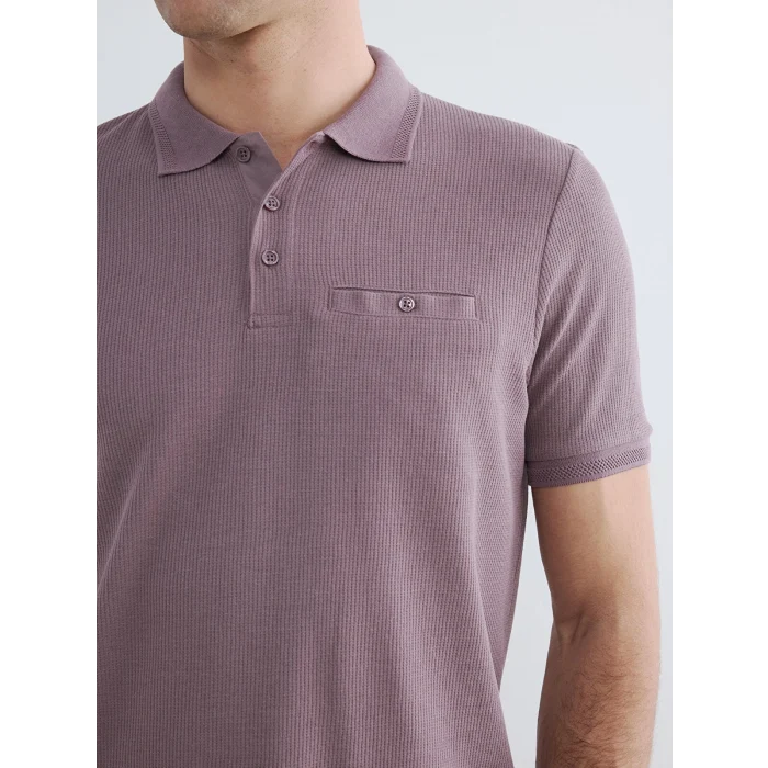 LCWAIKIKI Classic Pembe Polo Yaka Dokulu Erkek Tişört