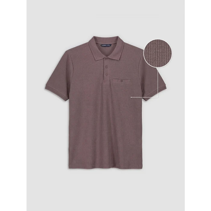 LCWAIKIKI Classic Pembe Polo Yaka Dokulu Erkek Tişört