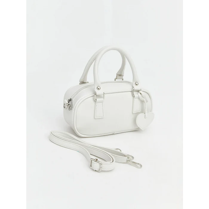 LCW ACCESSORIES Beyaz Deri Görünümlü Kız Çocuk Omuz Çantası