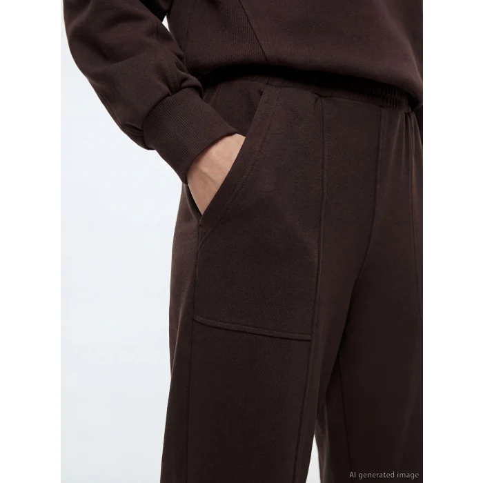 LCW Modest Kahverengi Beli Lastikli Soft Touch Kadın Eşofman Altı