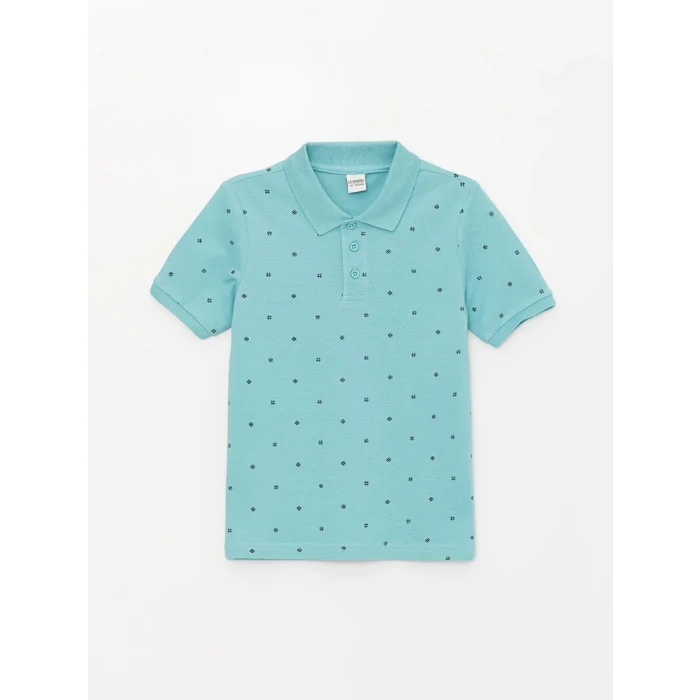 LCW Kids Mavi Polo Yaka Kısa Kollu Erkek Çocuk Tişört