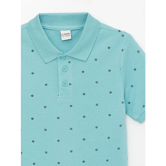 LCW Kids Mavi Polo Yaka Kısa Kollu Erkek Çocuk Tişört