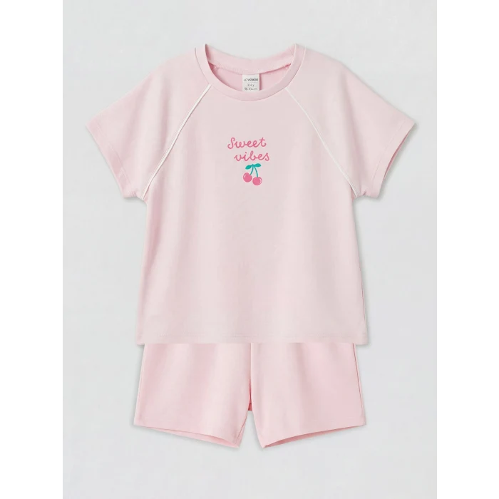 LCW Kids Pembe Çiçek Baskılı Kız Çocuk Takım