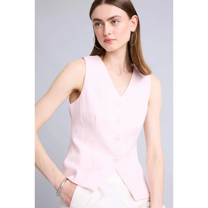 Defacto H5639AXPN74 Pembe V Yaka Yelek