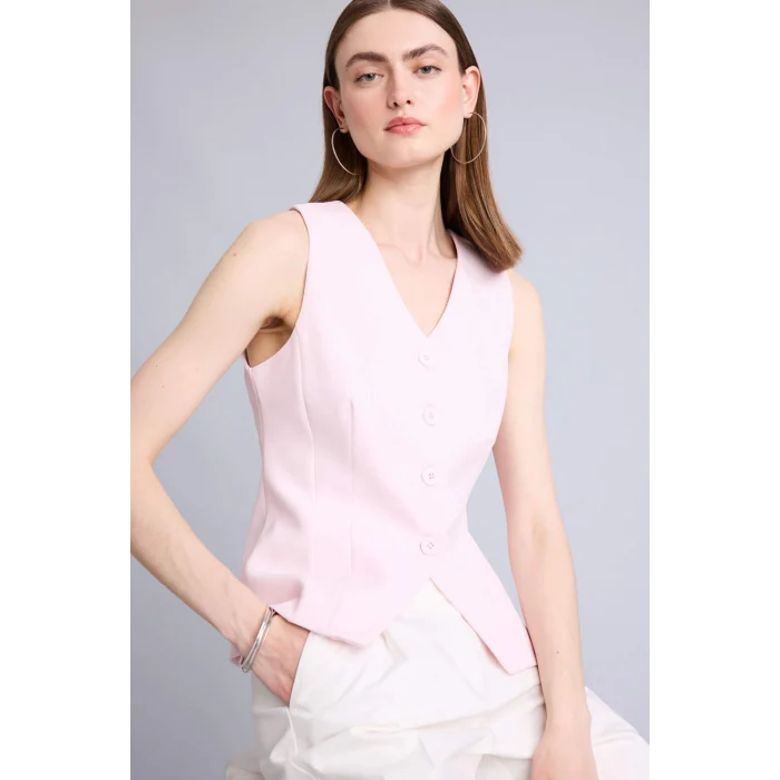 Defacto H5639AXPN74 Pembe V Yaka Yelek