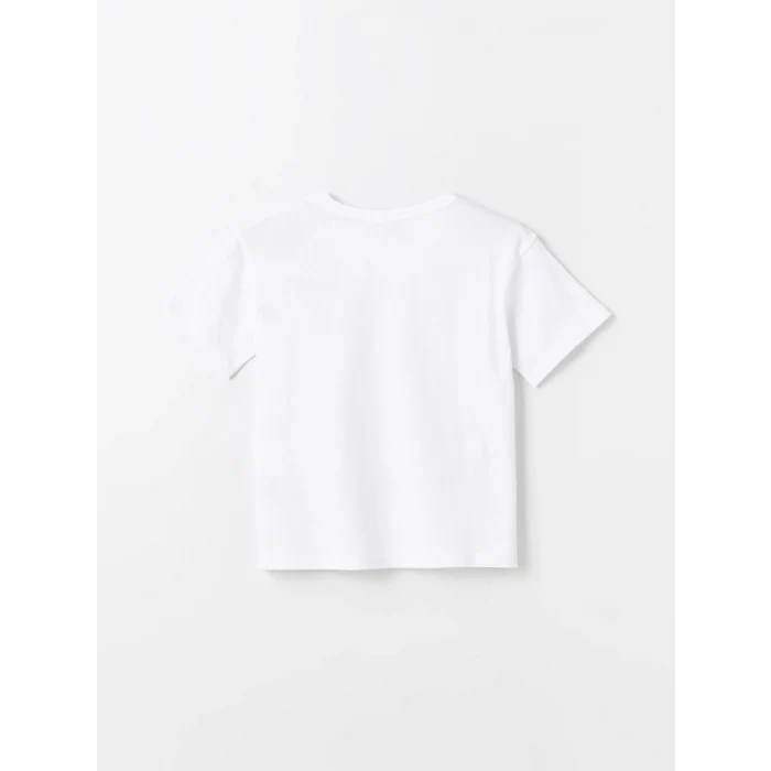 LCW Kids Beyaz Oversize Bisiklet Yaka Erkek Çocuk Tişört