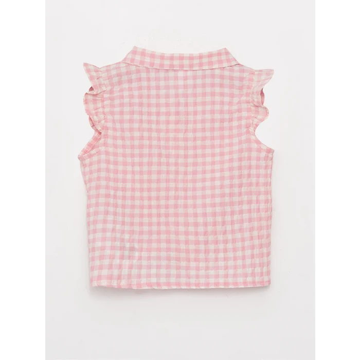 LCW baby Pembe Bebe Yaka Ekose Kız Bebek Gömlek
