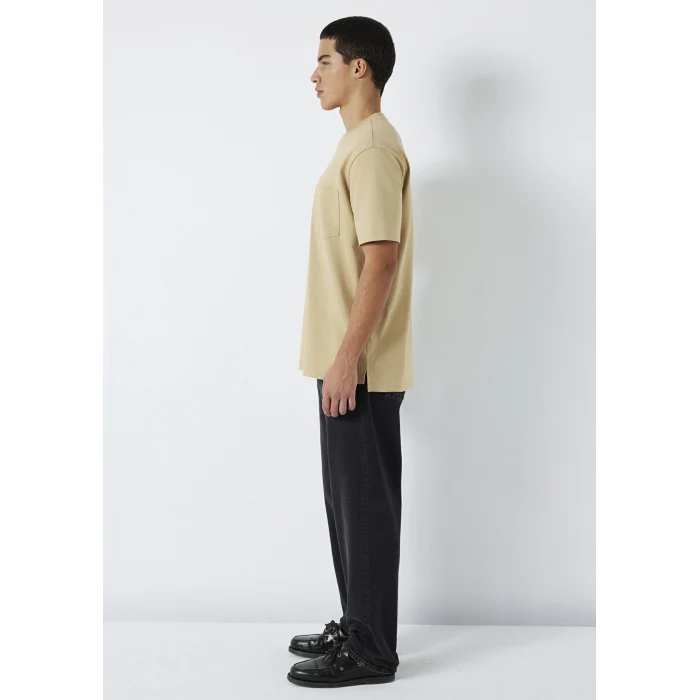 Mavi 066248-70204 Cep Detaylı Bej Basic Tişört