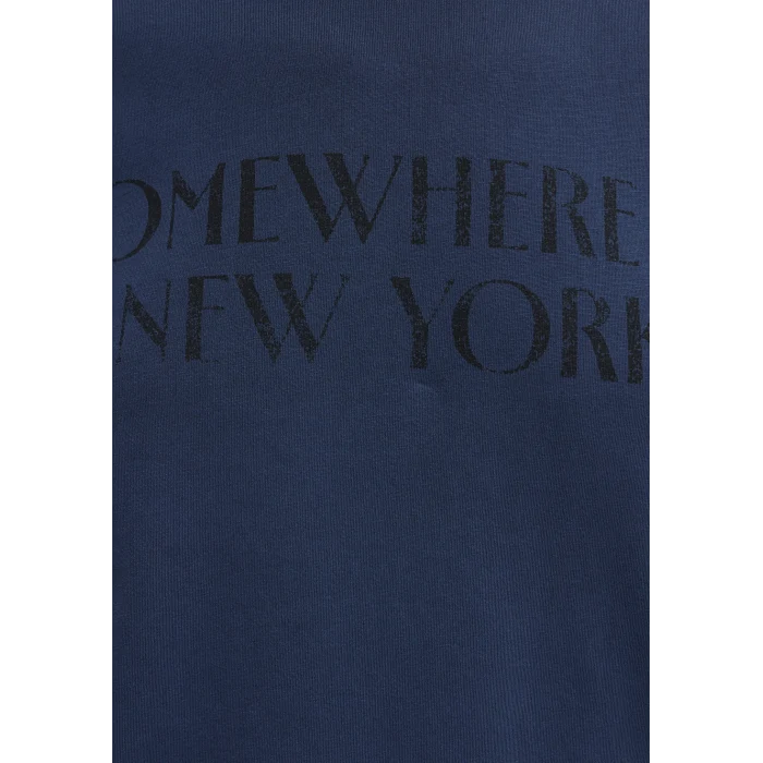 Mavi 1614315-70757 New York Baskılı Lacivert Tişört