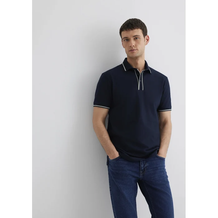 Mavi 0612648-80872 Yaka Detaylı Lacivert Polo Tişört