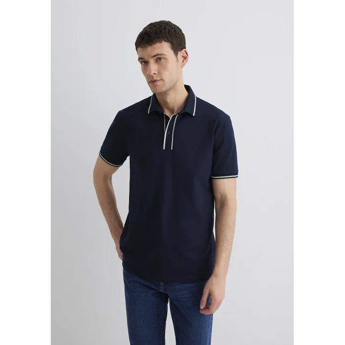 Mavi 0612648-80872 Yaka Detaylı Lacivert Polo Tişört