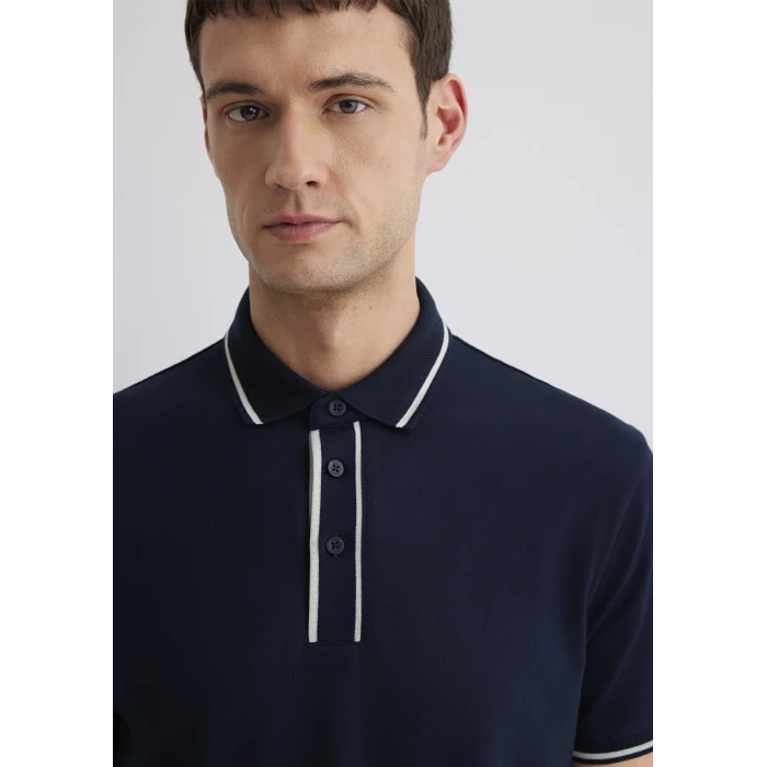 Mavi 0612648-80872 Yaka Detaylı Lacivert Polo Tişört