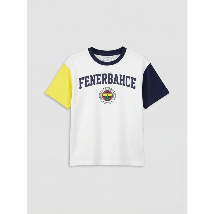 LCW Kids Beyaz Fenerbahçe Lisanslı Erkek Çocuk Tişört ve Şort