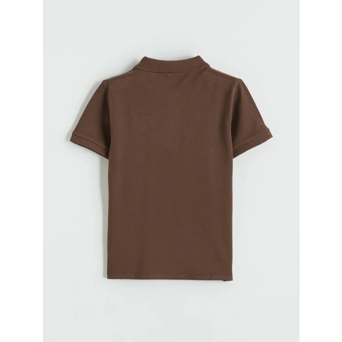 LC WAIKIKI Kahverengi Polo Yaka Nakışlı Erkek Çocuk Tişört