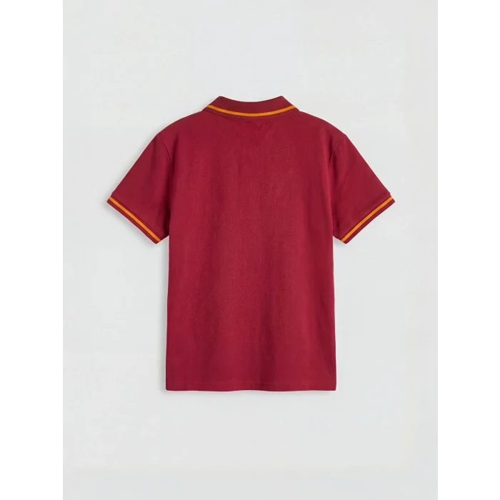 LCW Kids Kırmızı Polo Yaka Galatasaray Baskılı Erkek Çocuk Tişört