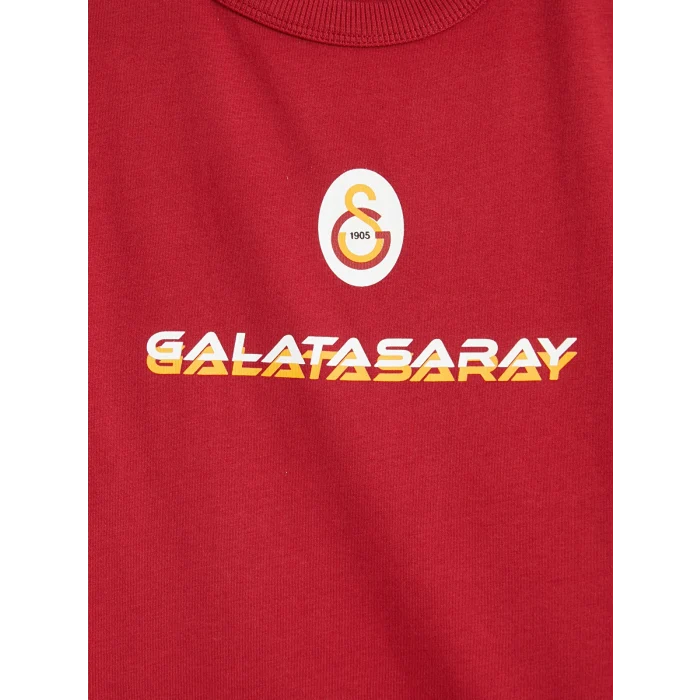LCW Kids Kırmızı Bisiklet Yaka Galatasaray Baskılı Erkek Çocuk Tişört