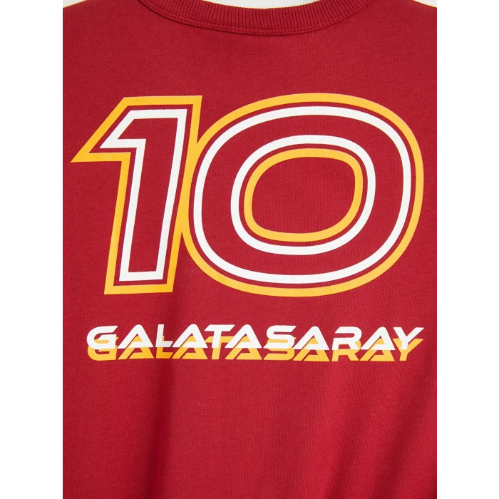 LCW Kids Kırmızı Bisiklet Yaka Galatasaray Baskılı Erkek Çocuk Tişört