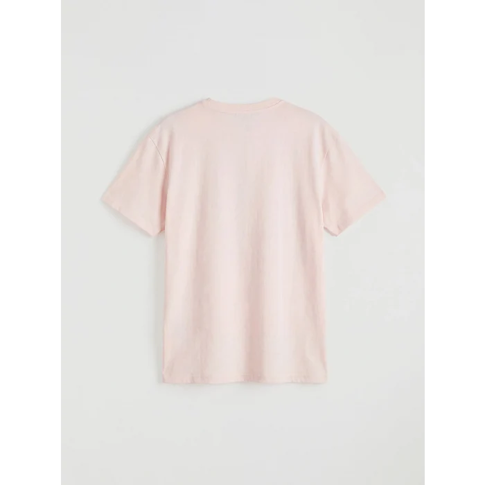LCW Vision Pembe Oversize Baskılı Kadın Tişört