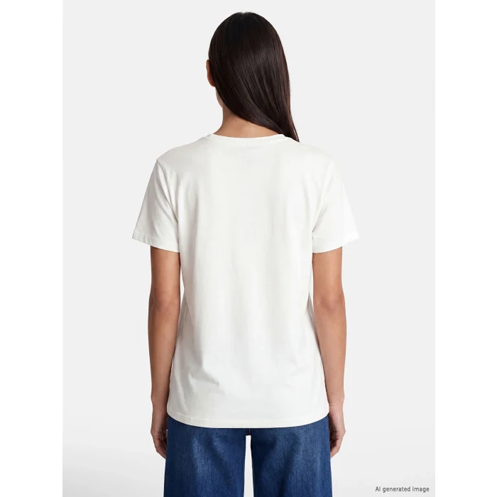 LCW EVERYDAY Beyaz Bisiklet Yaka Çiçek Baskılı Kadın Body