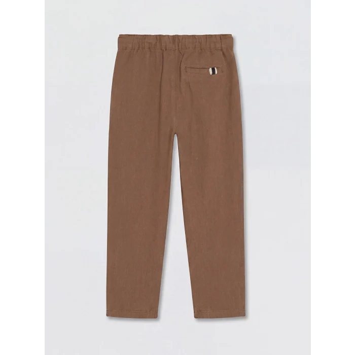 LCW Kids Kahverengi Loose Fit Erkek Çocuk Keten Karışımlı Pantolon