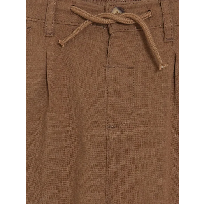 LCW Kids Kahverengi Loose Fit Erkek Çocuk Keten Karışımlı Pantolon