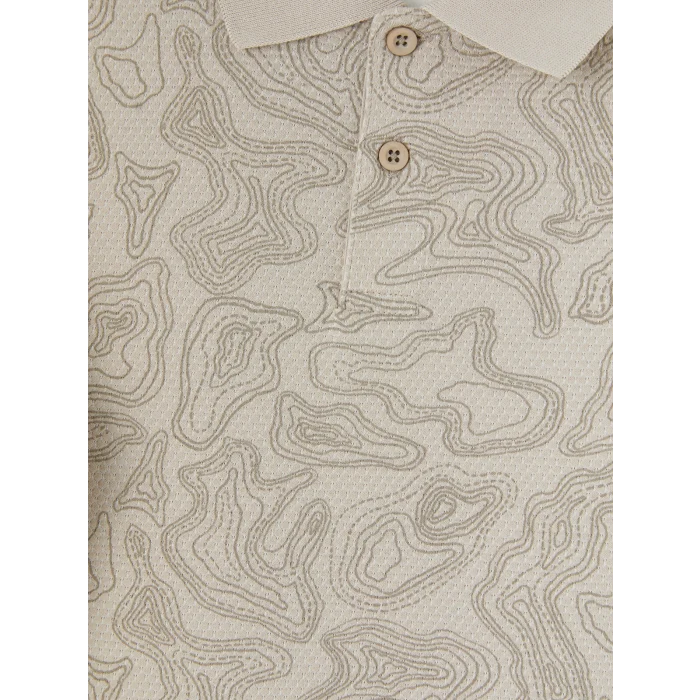 LCW Kids Bej Polo Yaka Desenli Erkek Çocuk Tişört