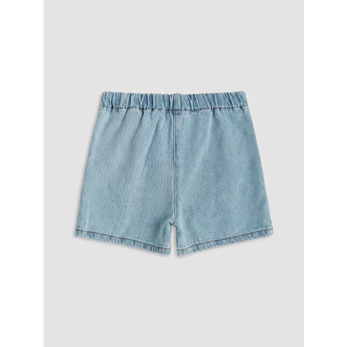 LCW Kids Mavi Nakışlı Kız Çocuk Jean Şort Etek