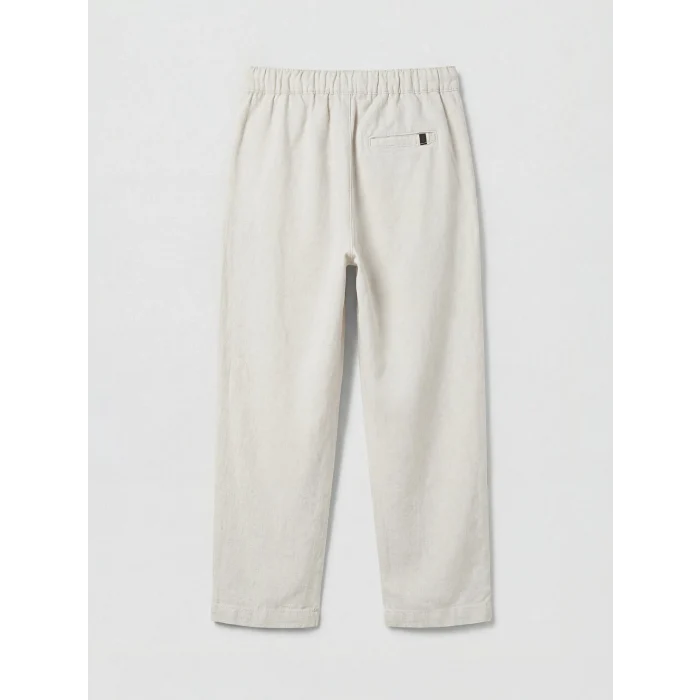 LCW Kids Bej Loose Fit Erkek Çocuk Keten Karışımlı Pantolon