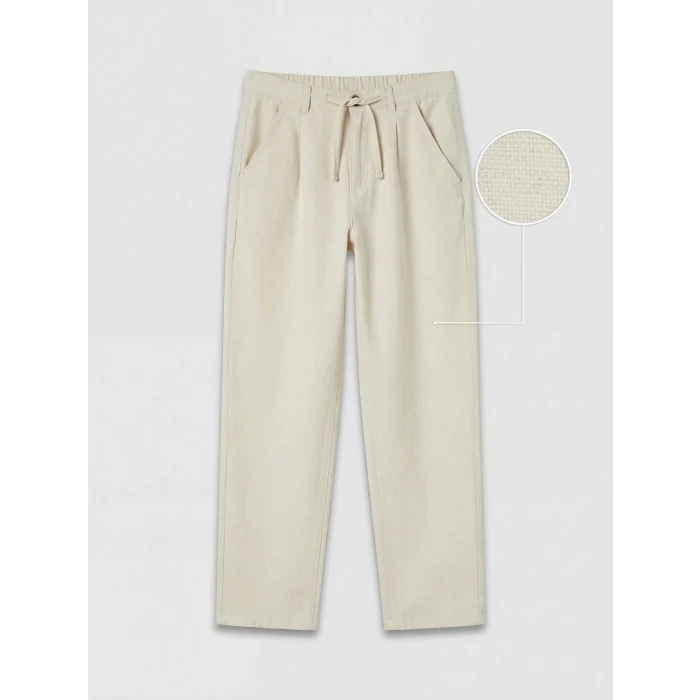 LCW Kids Ekru Erkek Çocuk Keten Karışımlı Pantolon